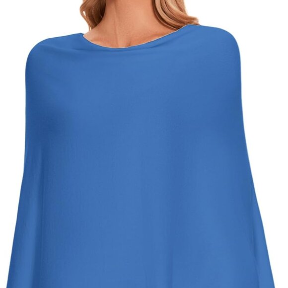 Women Soft Knit Poncho Lightweight Travel Shawl Cape Versatile Ponchos Sweater